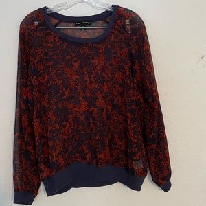 Sheer Red Flower Top
